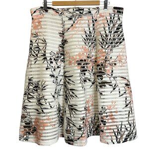 Le Chateau Cut Work Lace Sheer Full Floral Skirt Sz 18 White Pink Botanical Twee